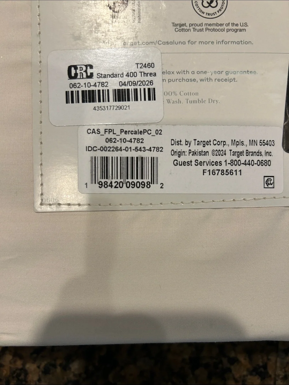 Casaluna 400 thread count Percale California King Sheet Set - Ivory - Picture 4 of 4